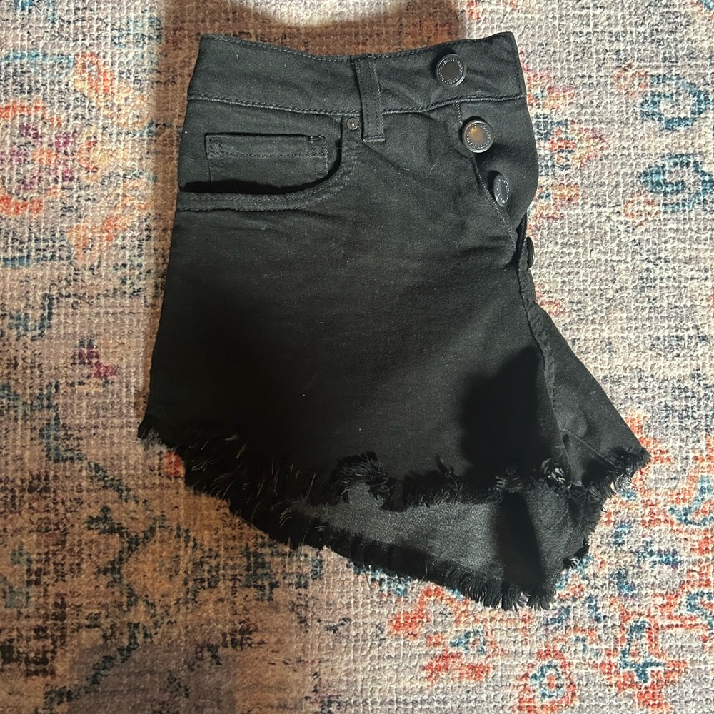 Black high rise shorts